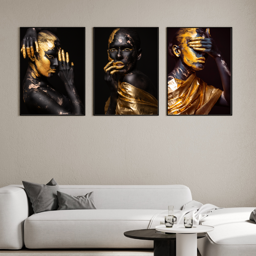 affiches contemporaines de femmes dorées