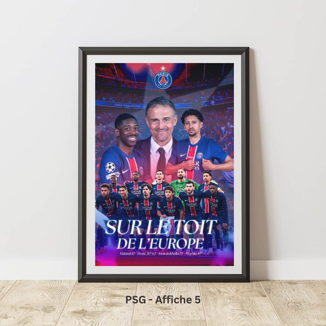 Poster PSG – Victoire Ligue des Champions 2025