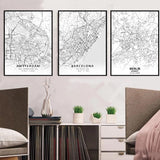 affiches cartes villes du monde