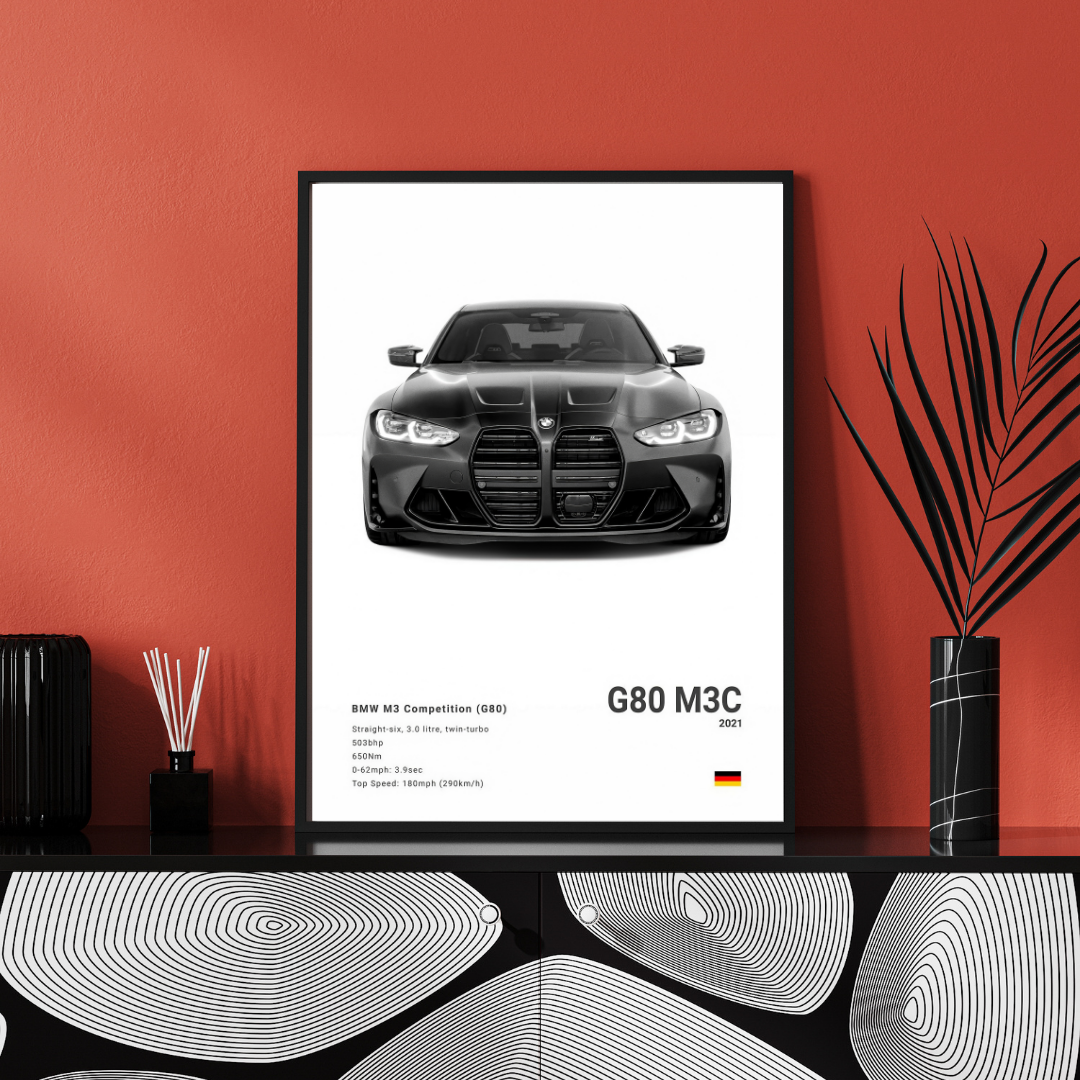 affiche voiture de sport G80 M3C