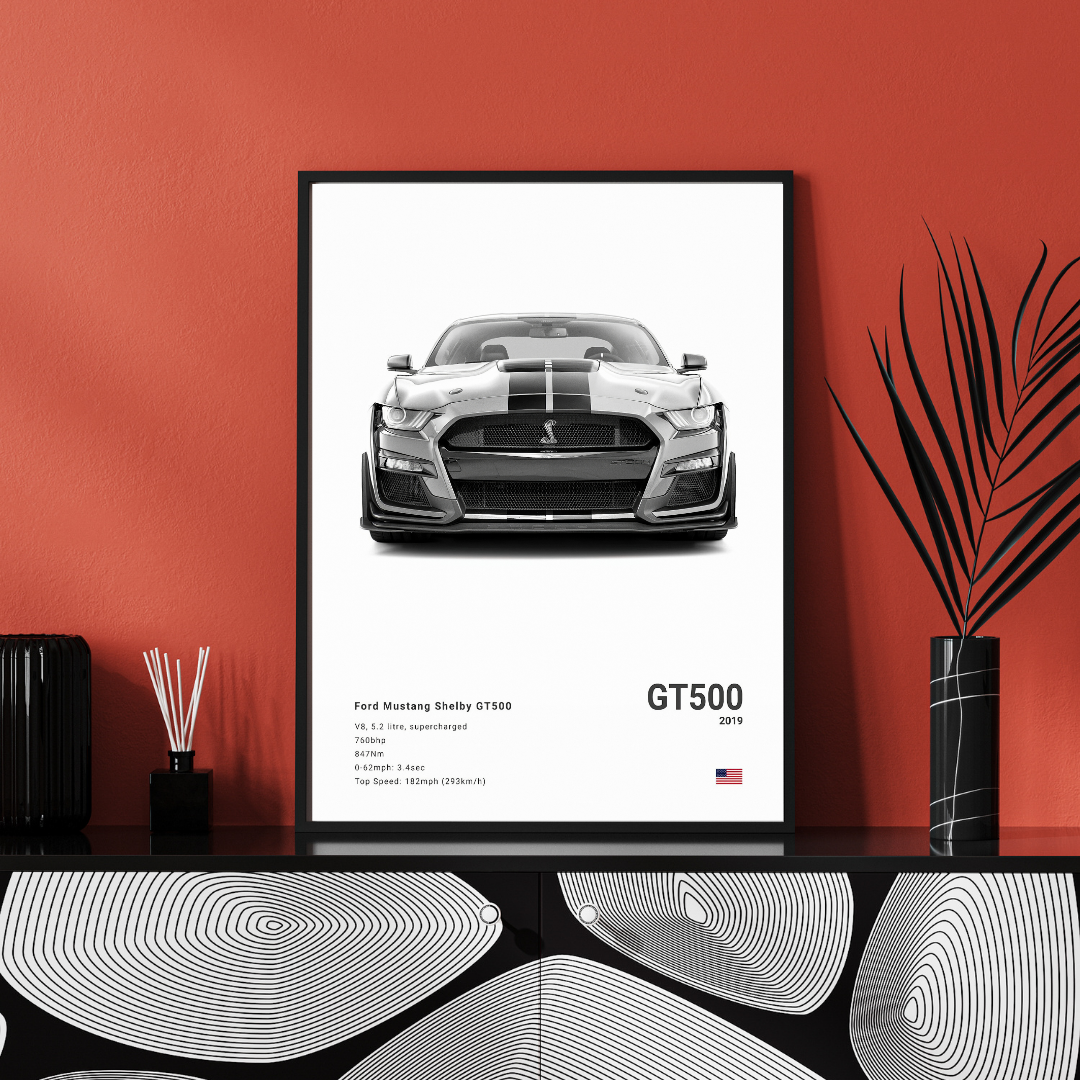 affiche voiture de sport GT 500