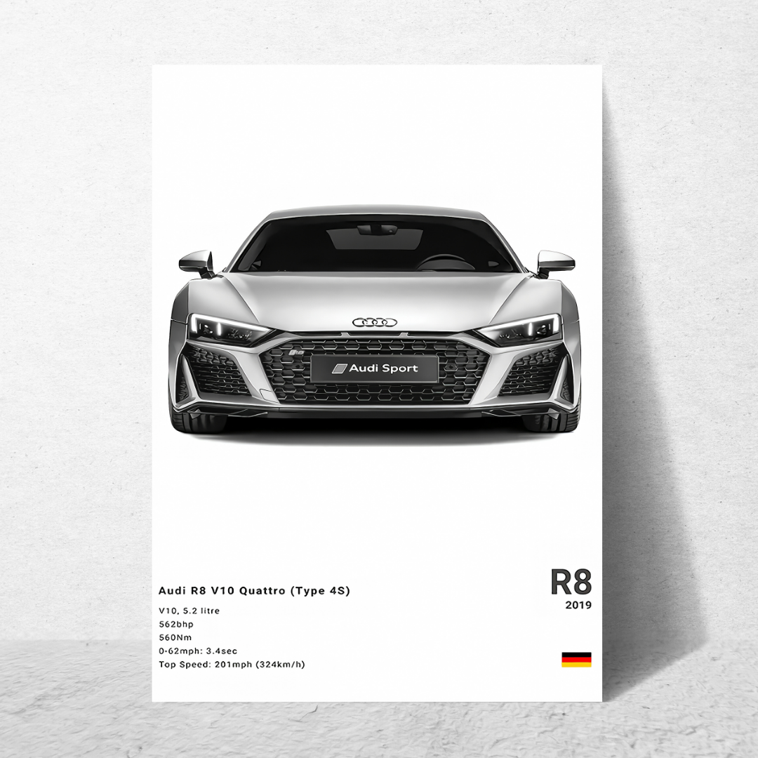 affiche voiture de sport R8