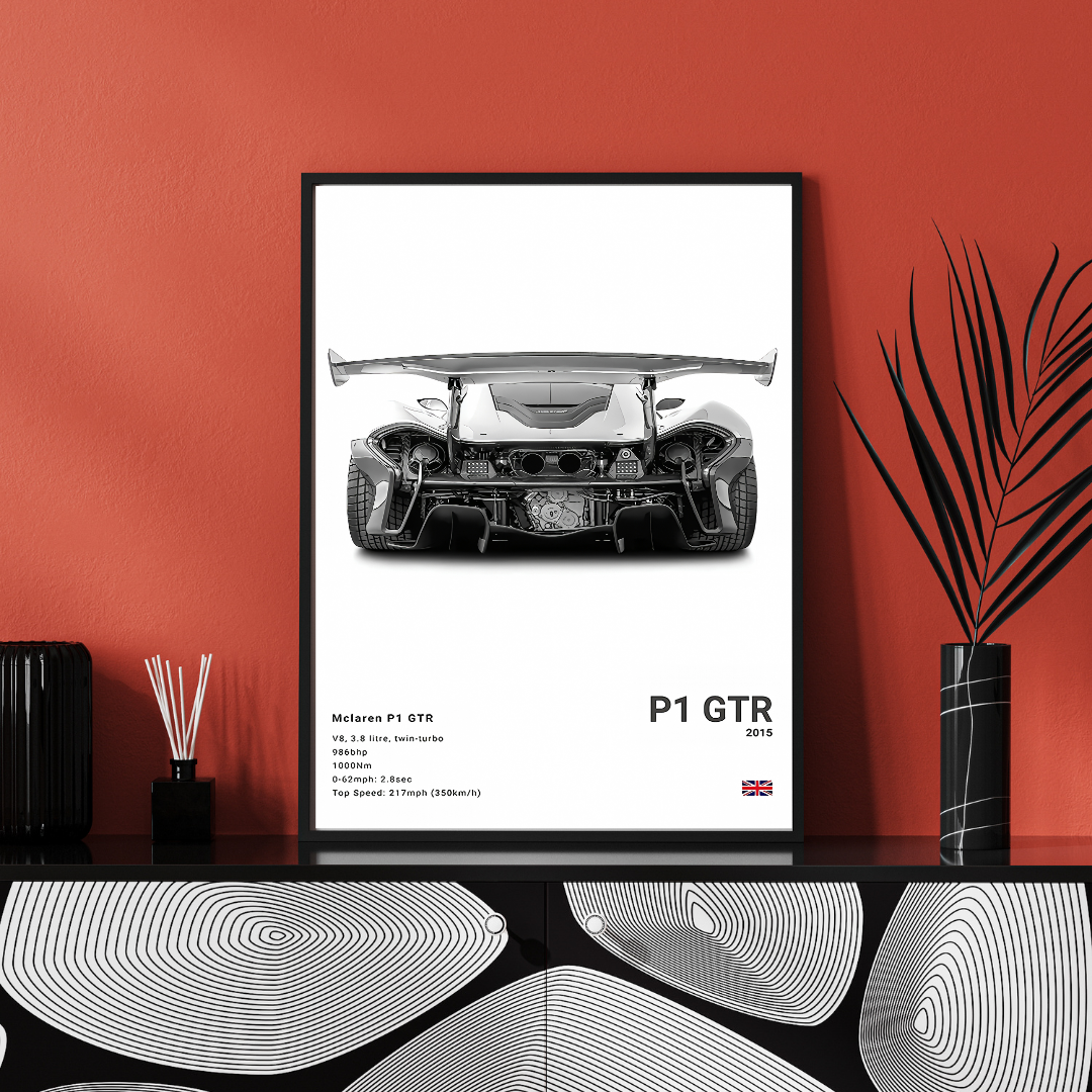 affiche voiture de sport P1 GTR