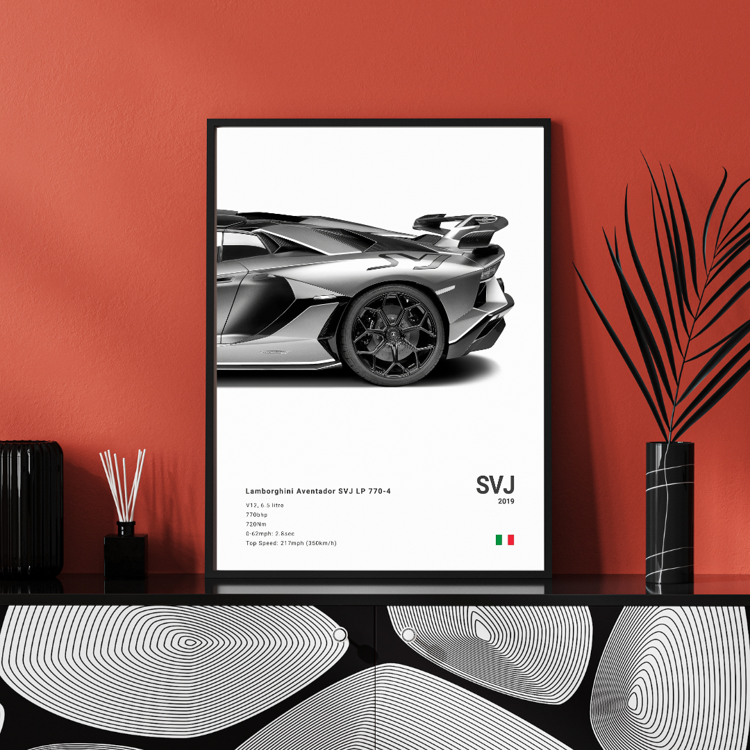 affiche voiture de sport SVJ