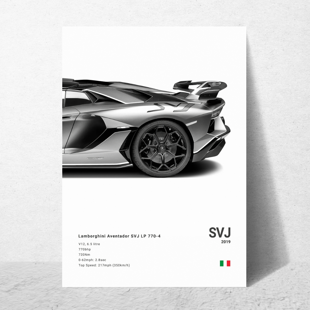 affiche voiture de sport SVJ