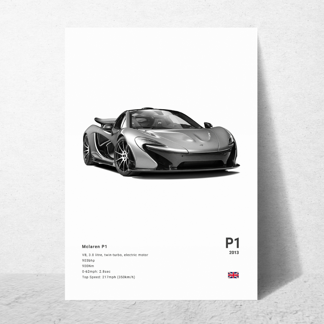 affiche voiture de sport P1