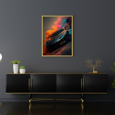 affiche voiture de sport colorée lamborghini