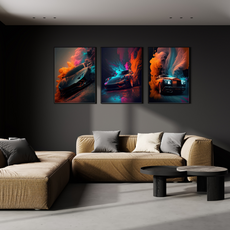 affiches voitures de sport colorées