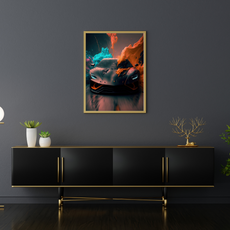 affiche voiture de sport colorée lamborghini