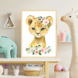 affiches animaux de la savane pour enfants lionne