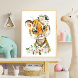 affiches animaux de la savane pour enfants tigre