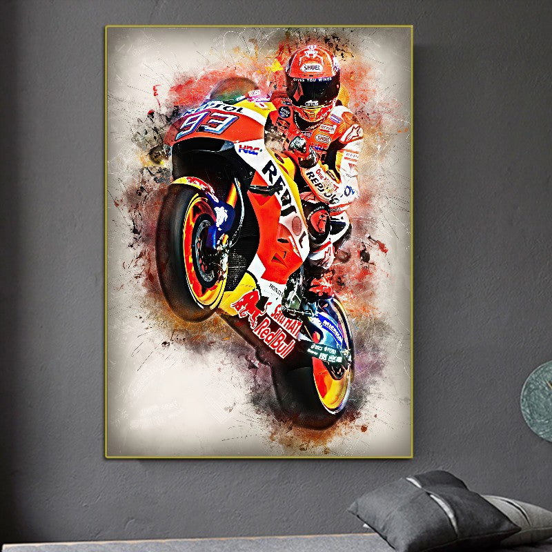 affiche moto rouge