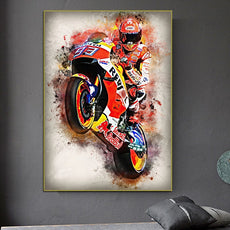 affiche moto rouge