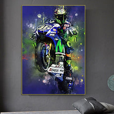 affiche moto bleu