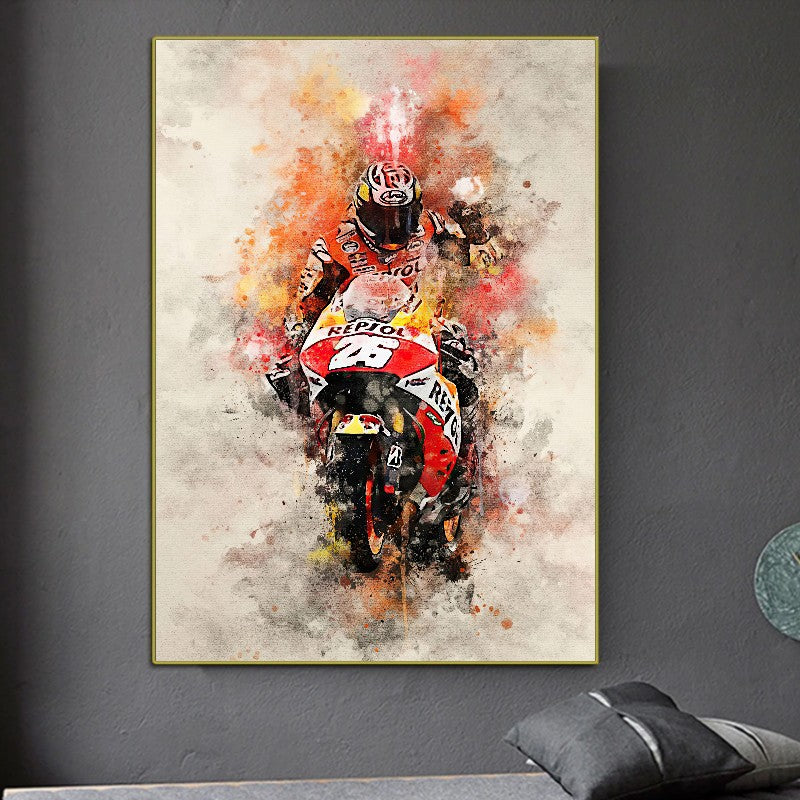 affiche moto rouge
