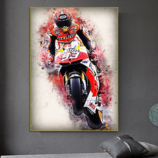 affiche moto rouge