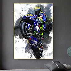 affiche moto bleu