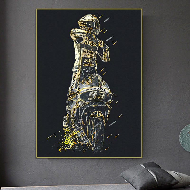 affiche moto jaune