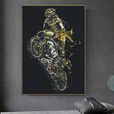 affiche moto jaune