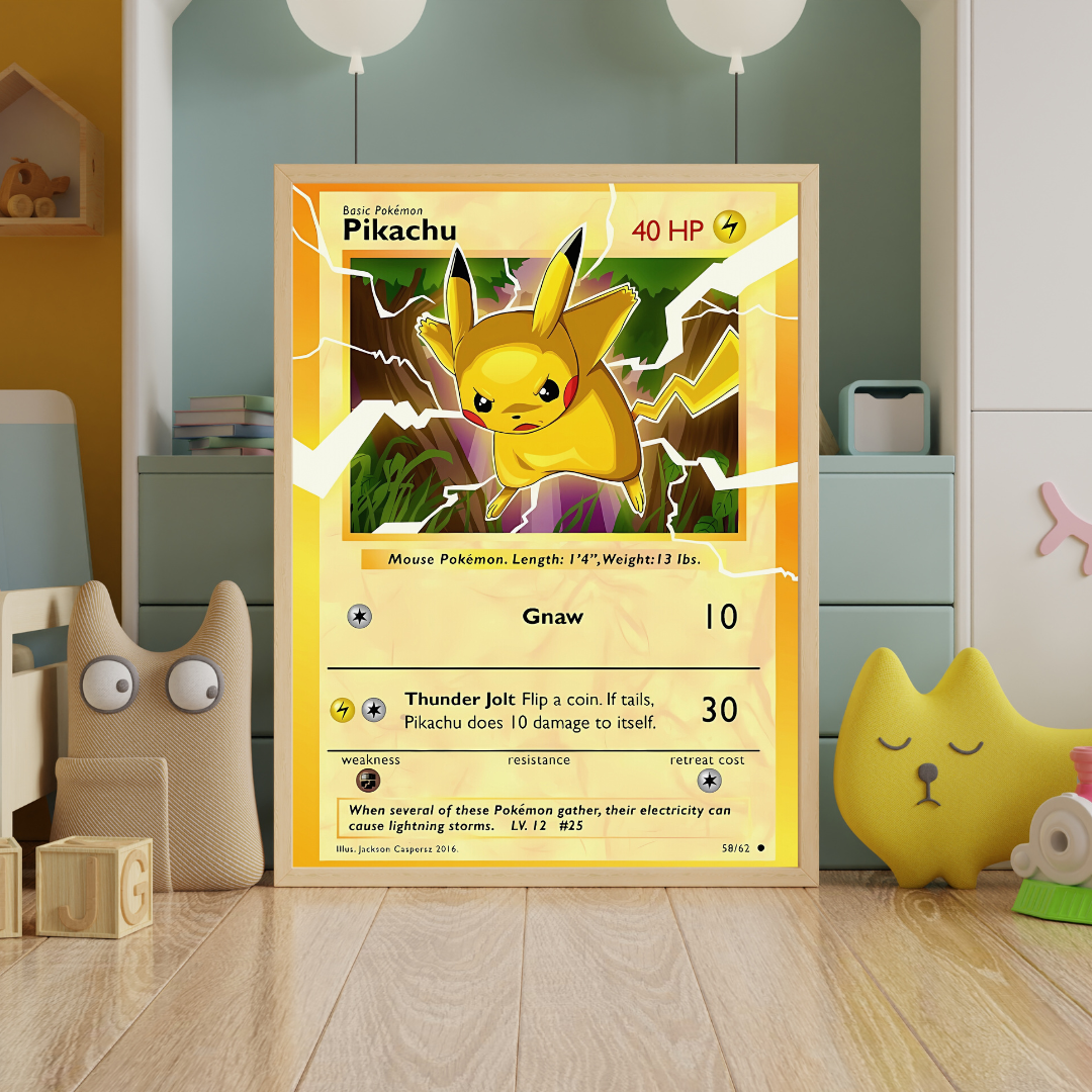 affiche carte pikachu