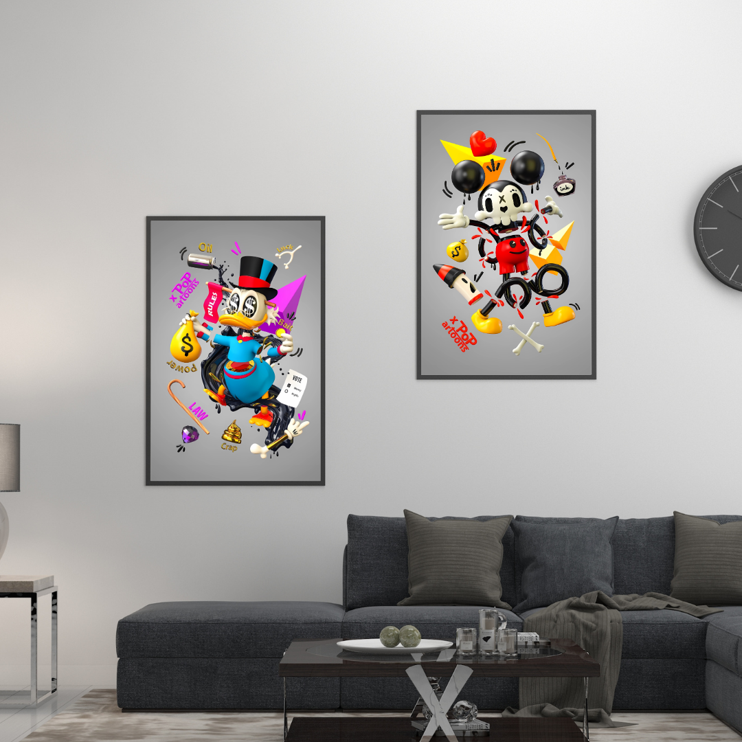 affiches mickey et donald art contemporain