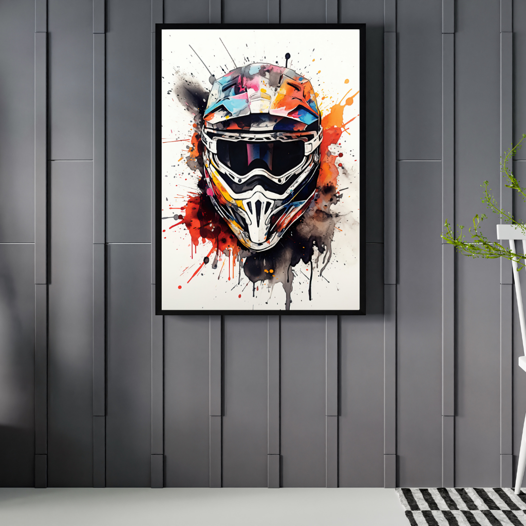 affiche moto cross colorée