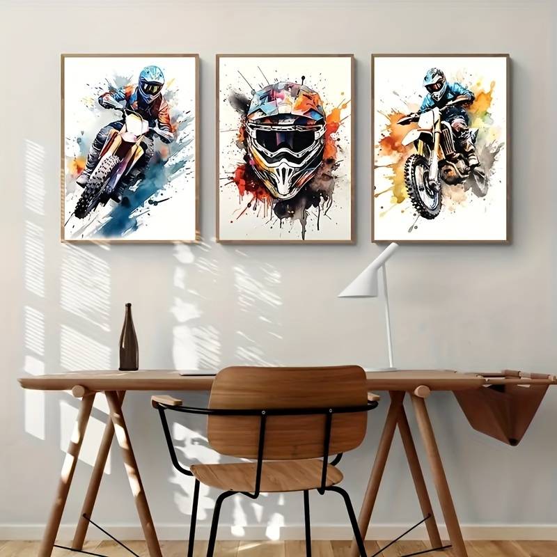 affiche moto cross colorée