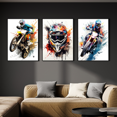 affiche moto cross colorée