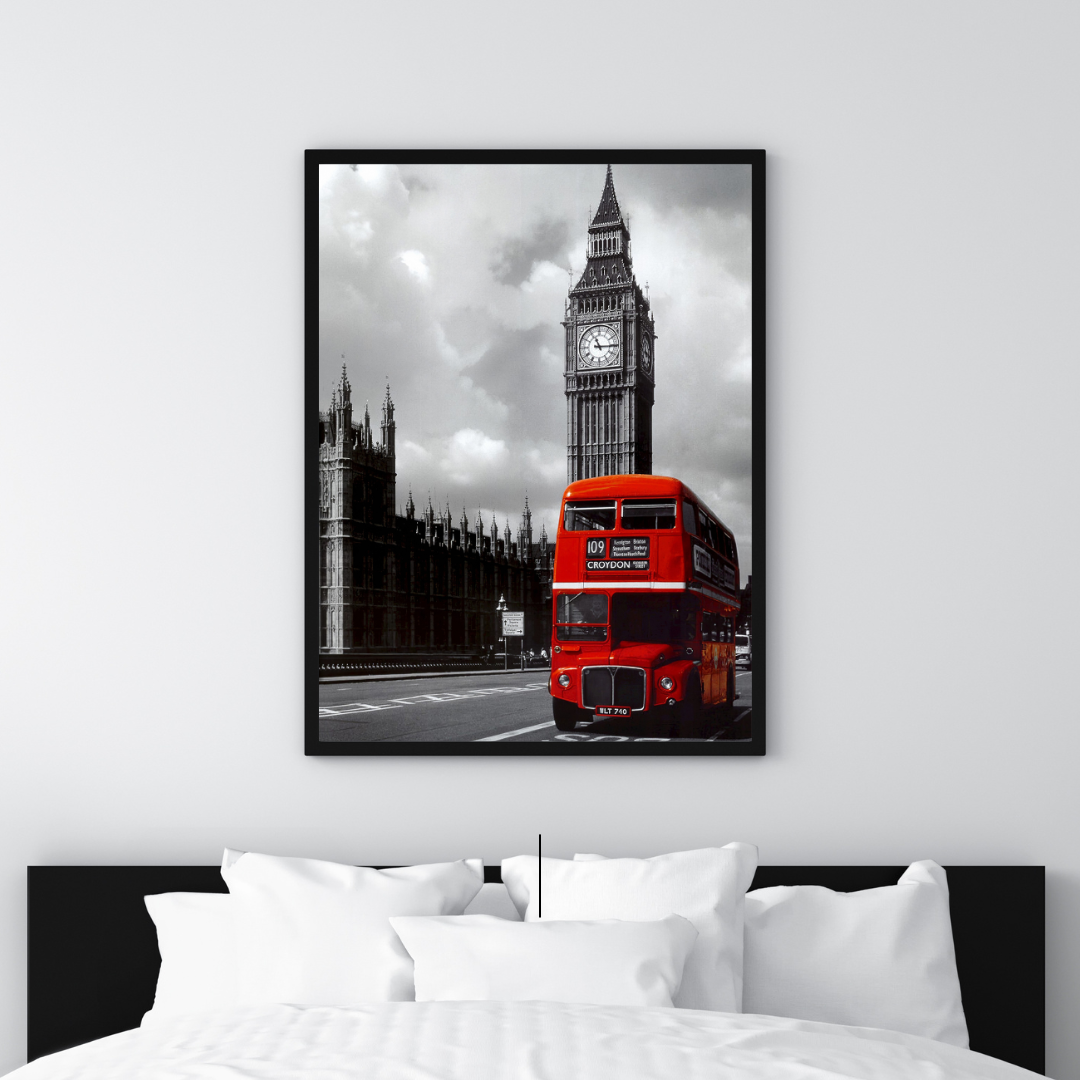 affiche londres et bus rouge