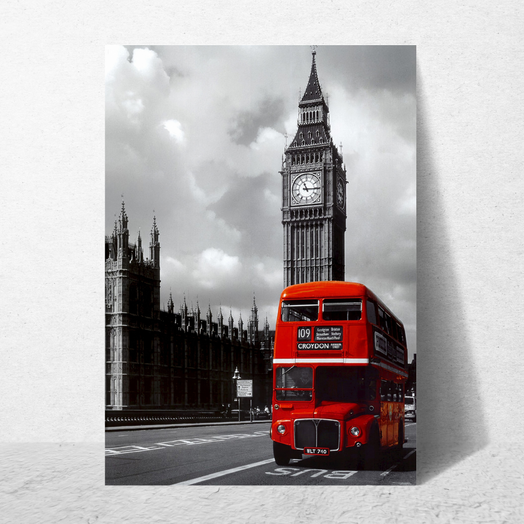 affiche londres et bus rouge