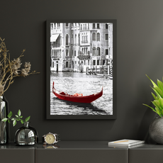 affiche venise avec gondole rouge