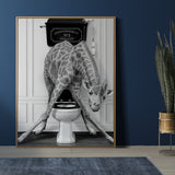 affiche girafe au toilette