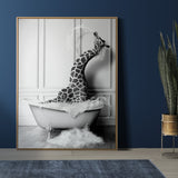 affiche girafe dans son bain