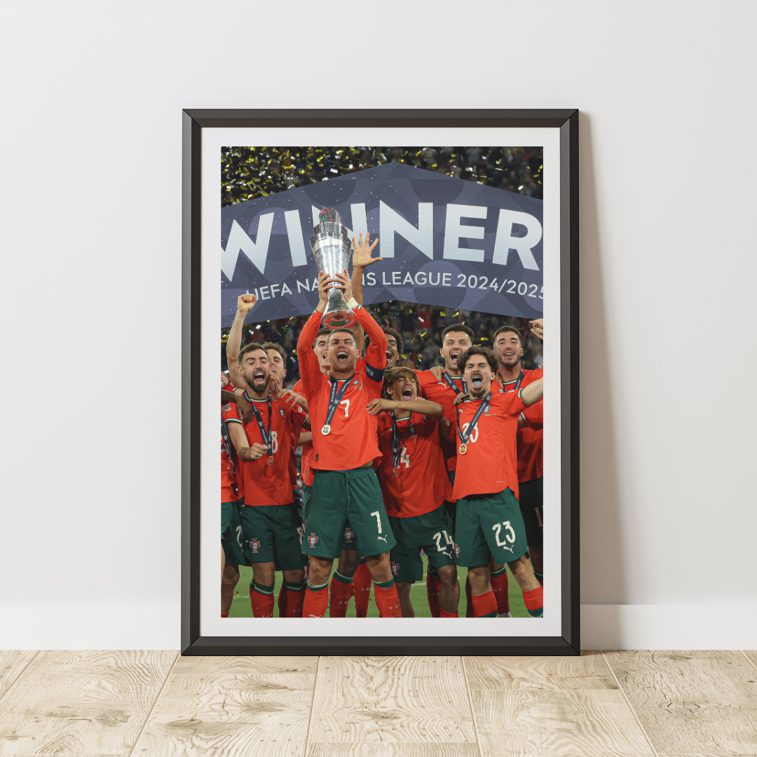 Poster Portugal et Ronaldo – Victoire Ligue des Nations 2025