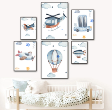 affiches enfant dans les airs