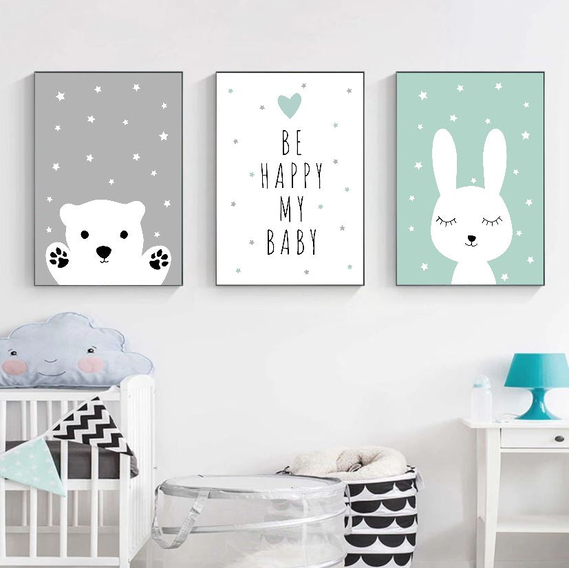 affiches enfant be happy my baby