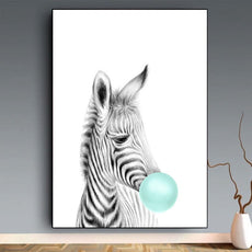 affiche animaux chewing gum zèbre