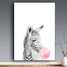 affiche animaux chewing gum zèbre