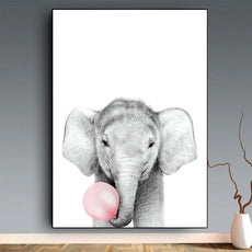 affiche animaux chewing gum éléphant