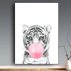 affiche animaux chewing gum tigre
