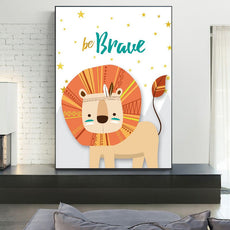 affiche enfant animaux lion