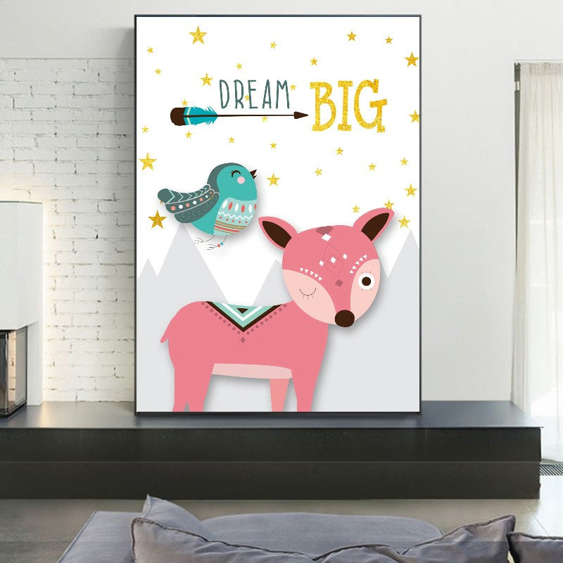 affiche enfant animaux faon