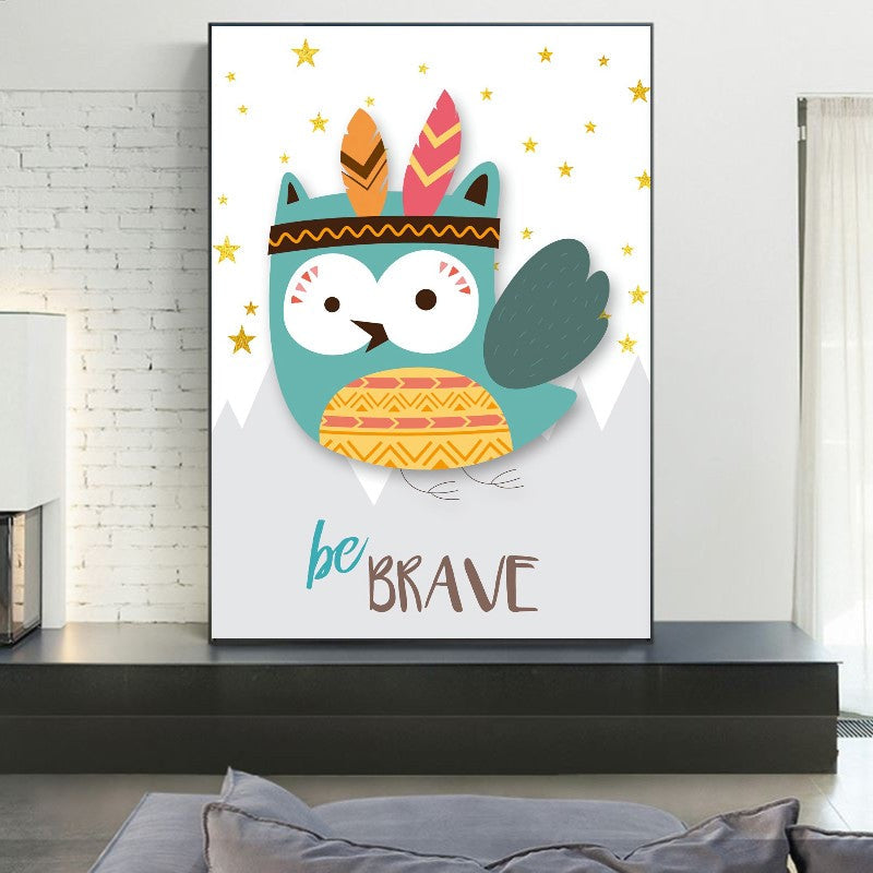 affiche enfant animaux hibou