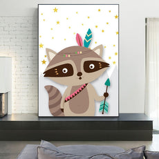 affiche enfant animaux raton laveur