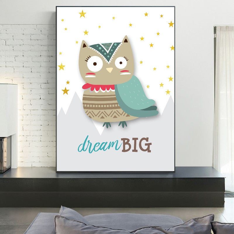 affiche enfant animaux hibou