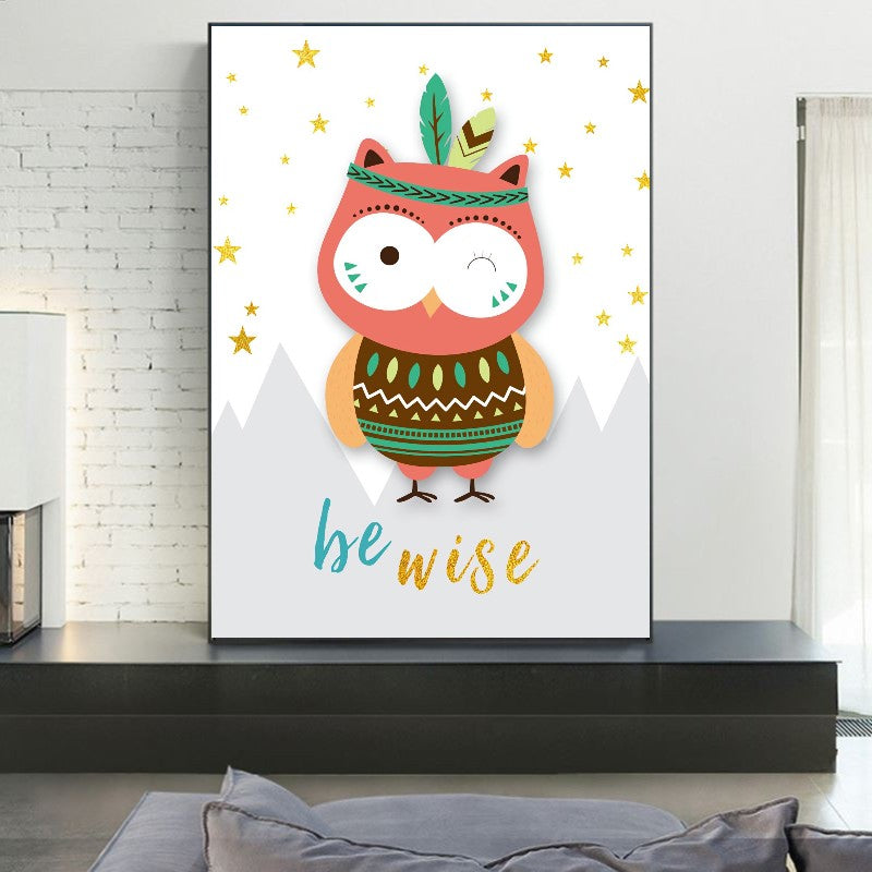 affiche enfant animaux hibou