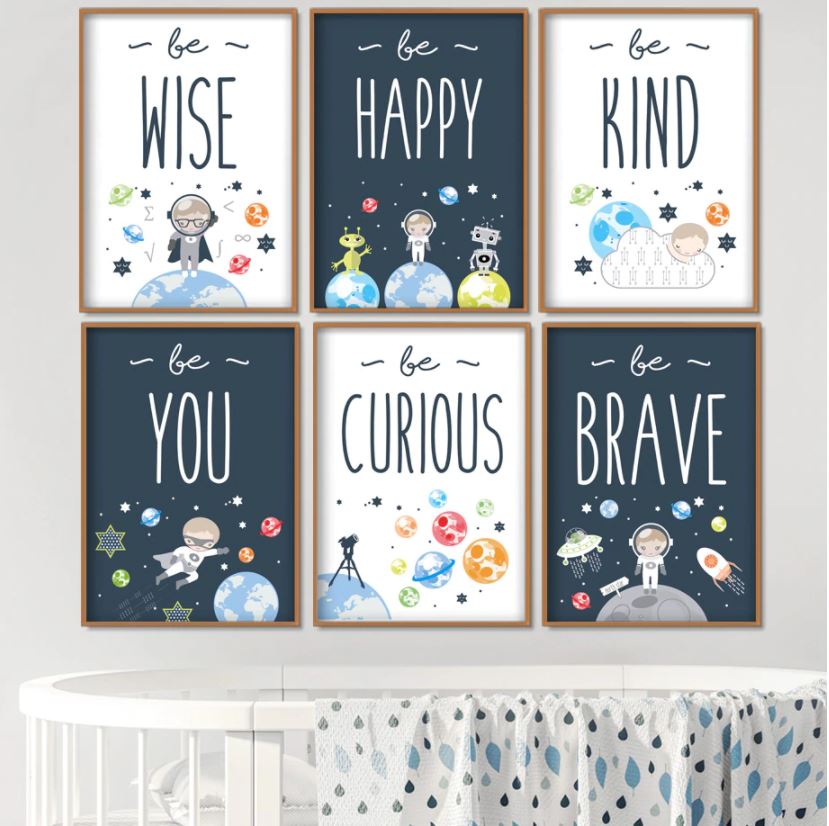 affiches enfant astronautes
