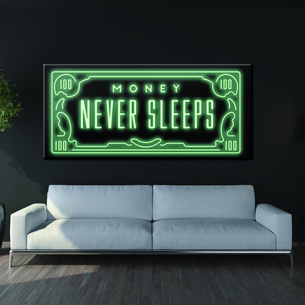 affiche "money never sleeps"